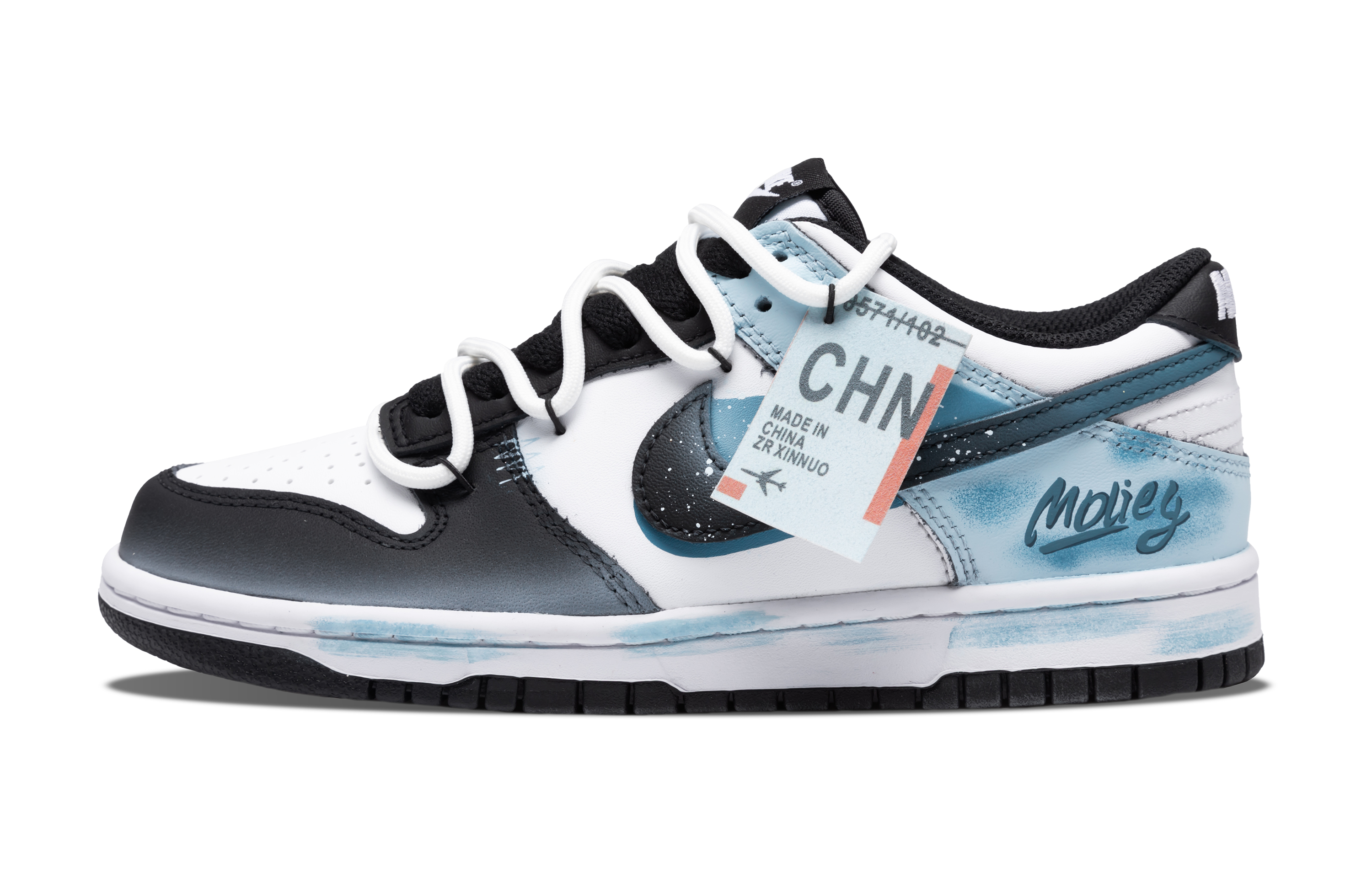 

Кроссовки Nike Dunk Skateboarding Shoes Unisex Low-top Black / White / Blue /, синий