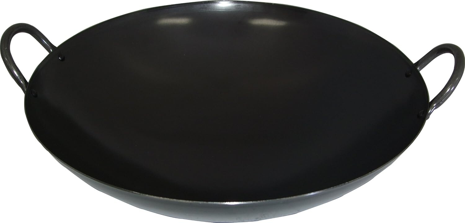 

Ajido AD-644 Authentic Wok, железная кастрюля, 14,2 дюйма (36 см), профессиональные характеристики, сделано в Японии WAHEI FREIZ, Black (Black 19-3911Tcx)