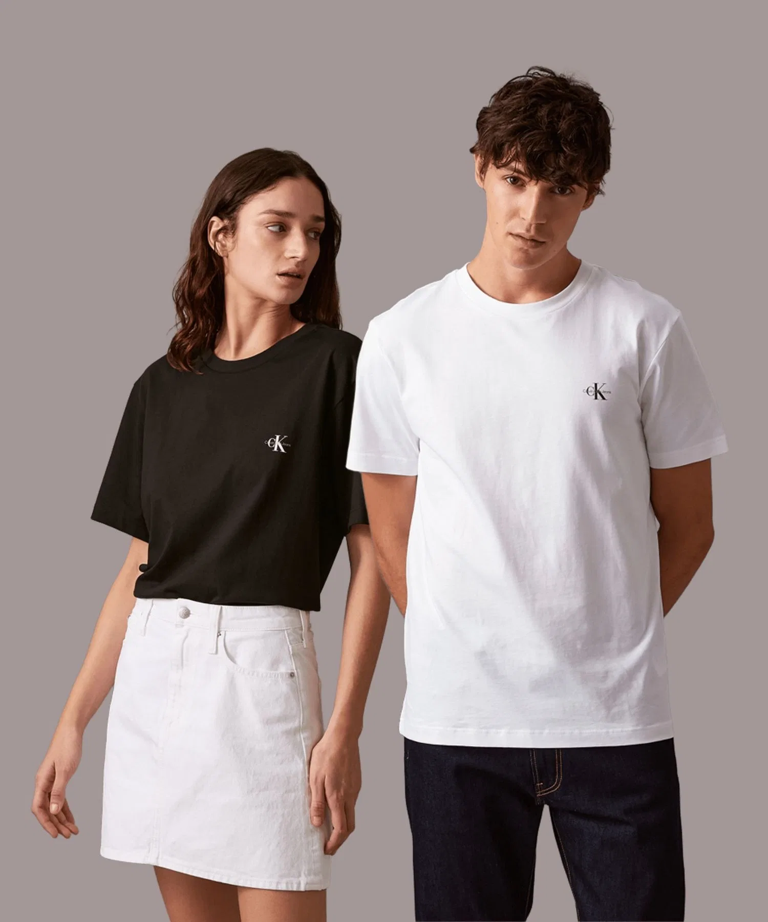 Унисекс футболка Calvin Klein с логотипом, 2 шт, чёрно-белая — фото 3