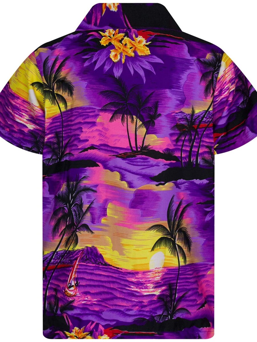 Рубашка на пуговицах классического кроя King Kameha Surf, фиолетовый — фото 2