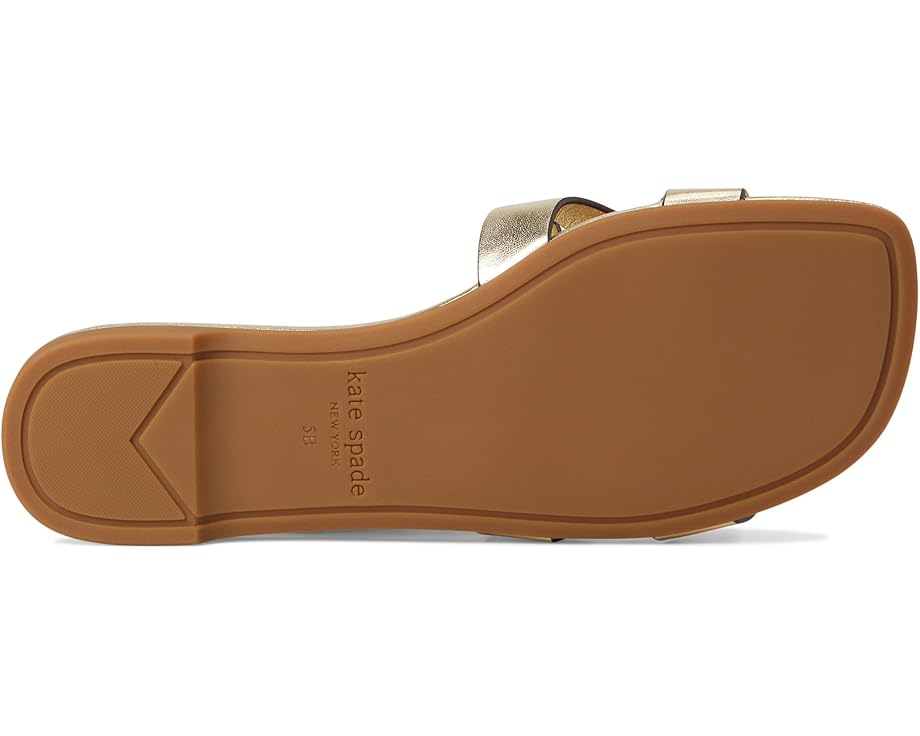 Сандалии Kate Spade New York Duo Metallic Leather Slide Sandal, цвет Pale Gold — фото 3