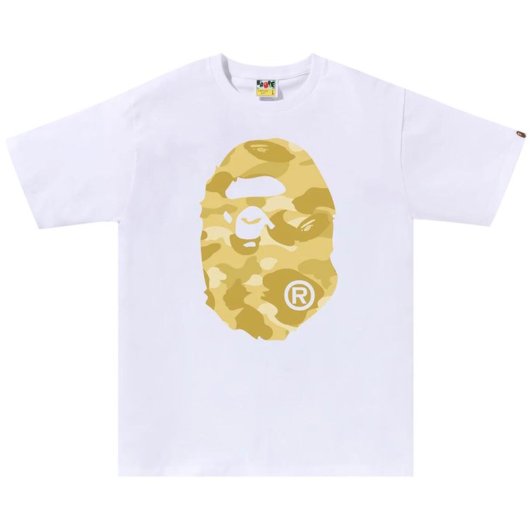 

Футболка BAPE Color Camo Big Ape Head Tee, цвет White/Yellow