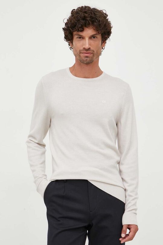 

Шерстяной свитер Calvin Klein, бежевый