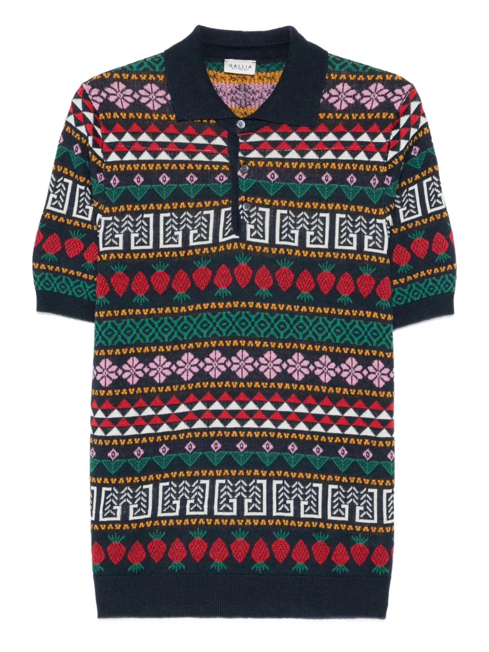 

Рубашка поло с геометричным узором gallia, синий