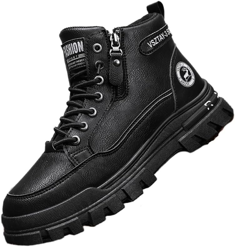 

Мужские винтажные повседневные спортивные ботинки FmShi, однотонные, средней высоты, на шнуровке с простым носком, для ежедневной носки в любое время года, черный