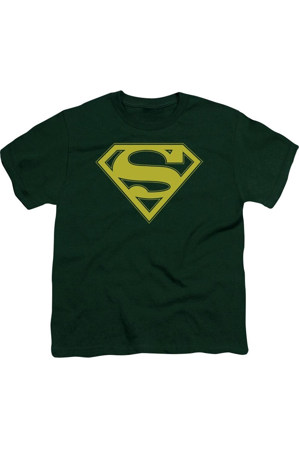 

Футболка с коротким рукавом для детей с желто-зеленым щитом Superman Gildan