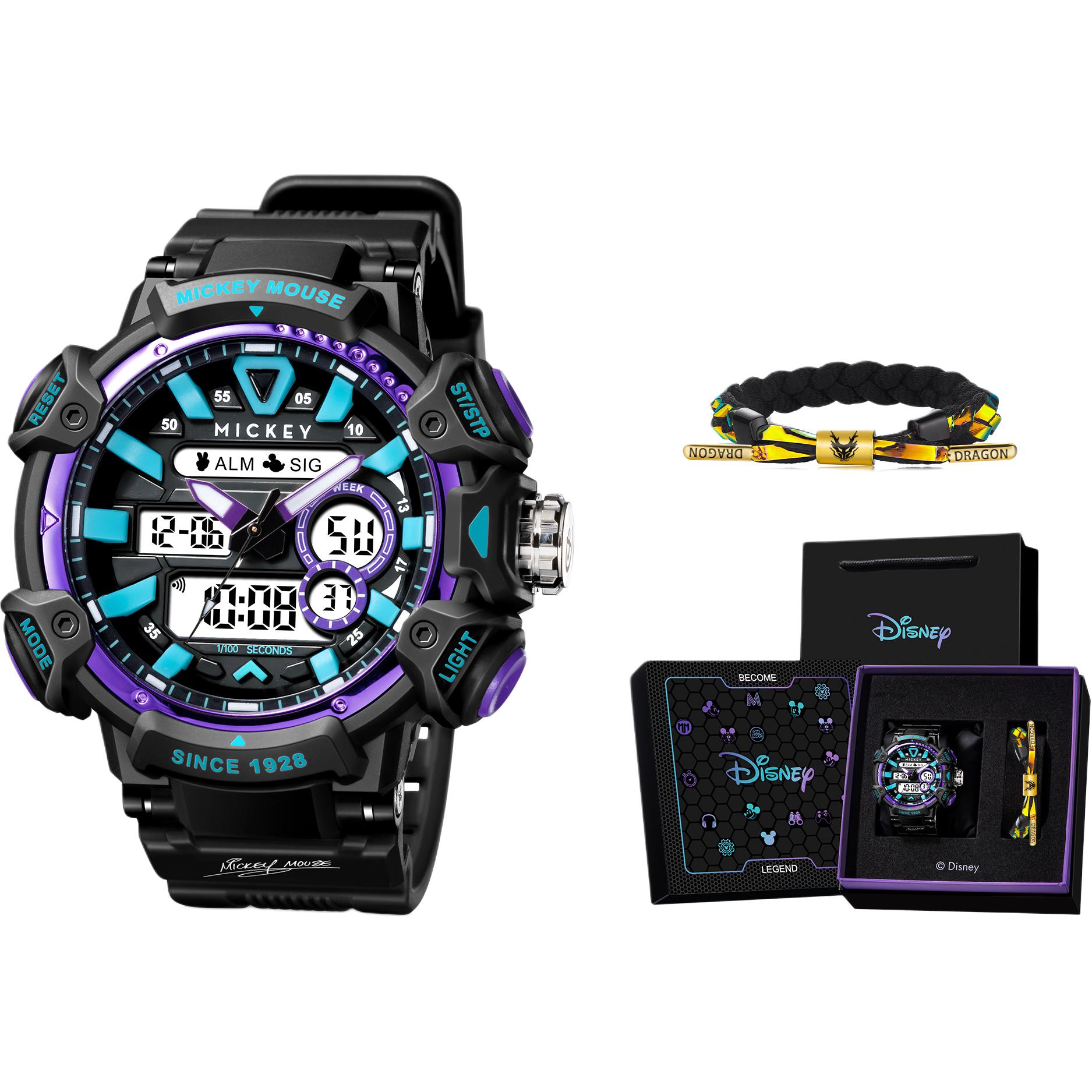 

Disney Часы Mickey Series Electronics + Quartz Movement Watch Men's Watch Black Dial, Purple Fantasy Time Shadow[Disney Cool Box]