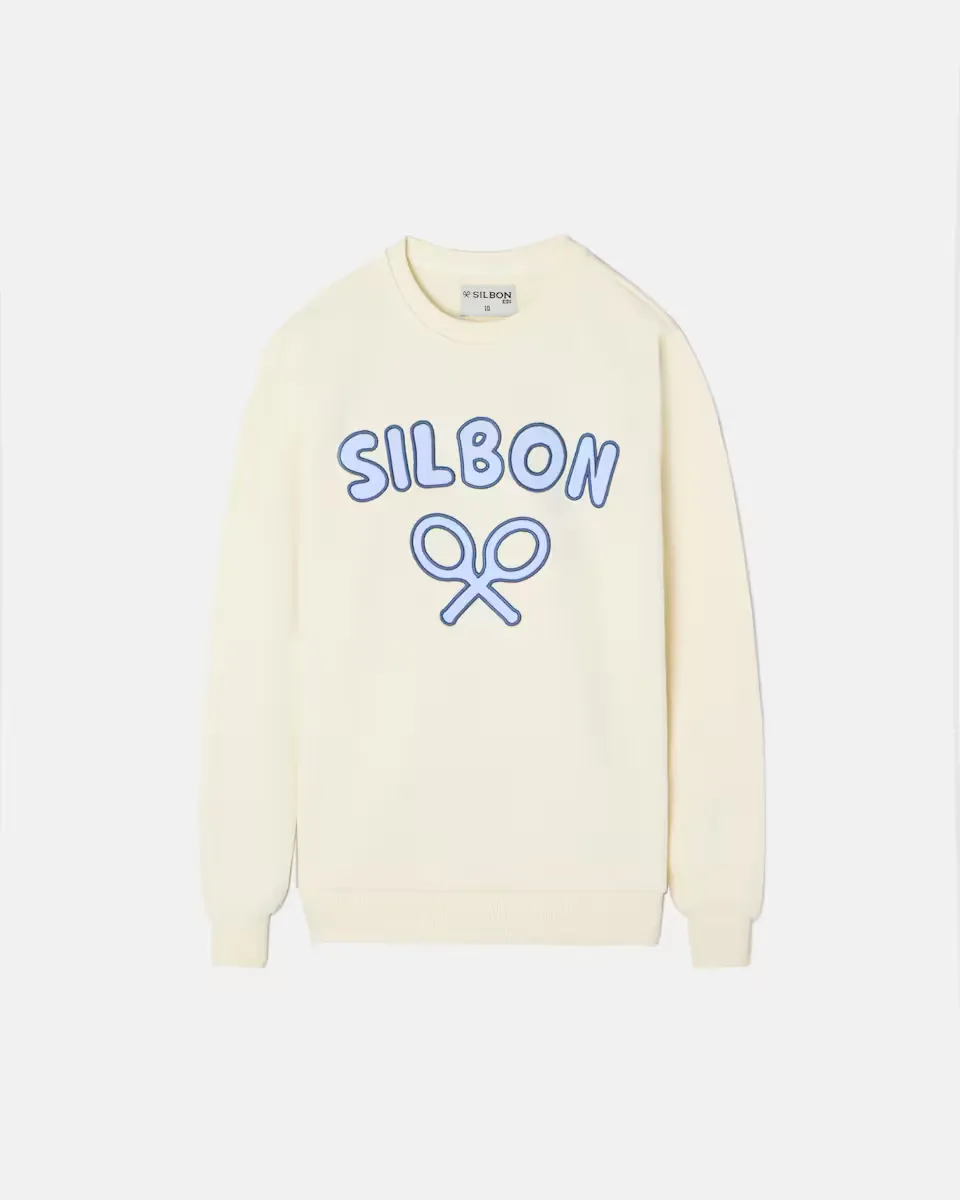 

Толстовка для мальчиков с круглым вырезом и логотипом спереди Silbon, кремовый