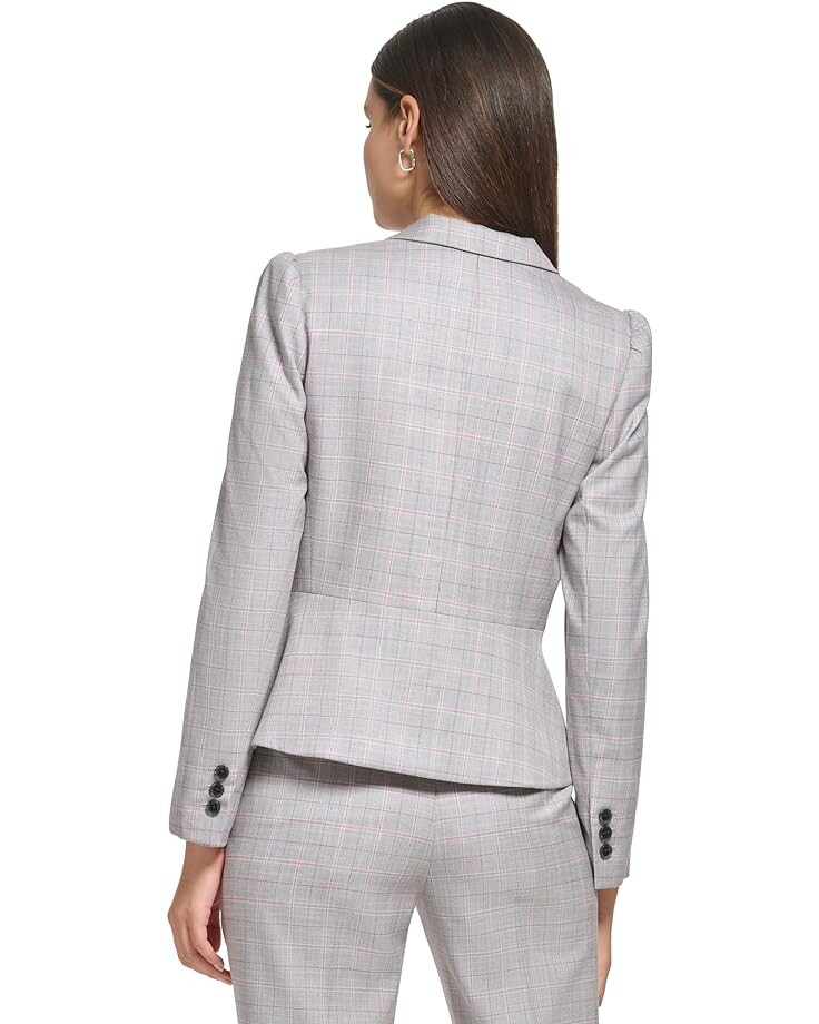 

Блейзер DKNY Two-Button Peplum Puff Sleeve Blazer, цвет Grey/Pomegranate
