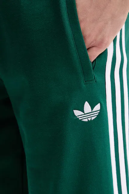 Шорты из хлопка Adidas Originals, зеленый — фото 4