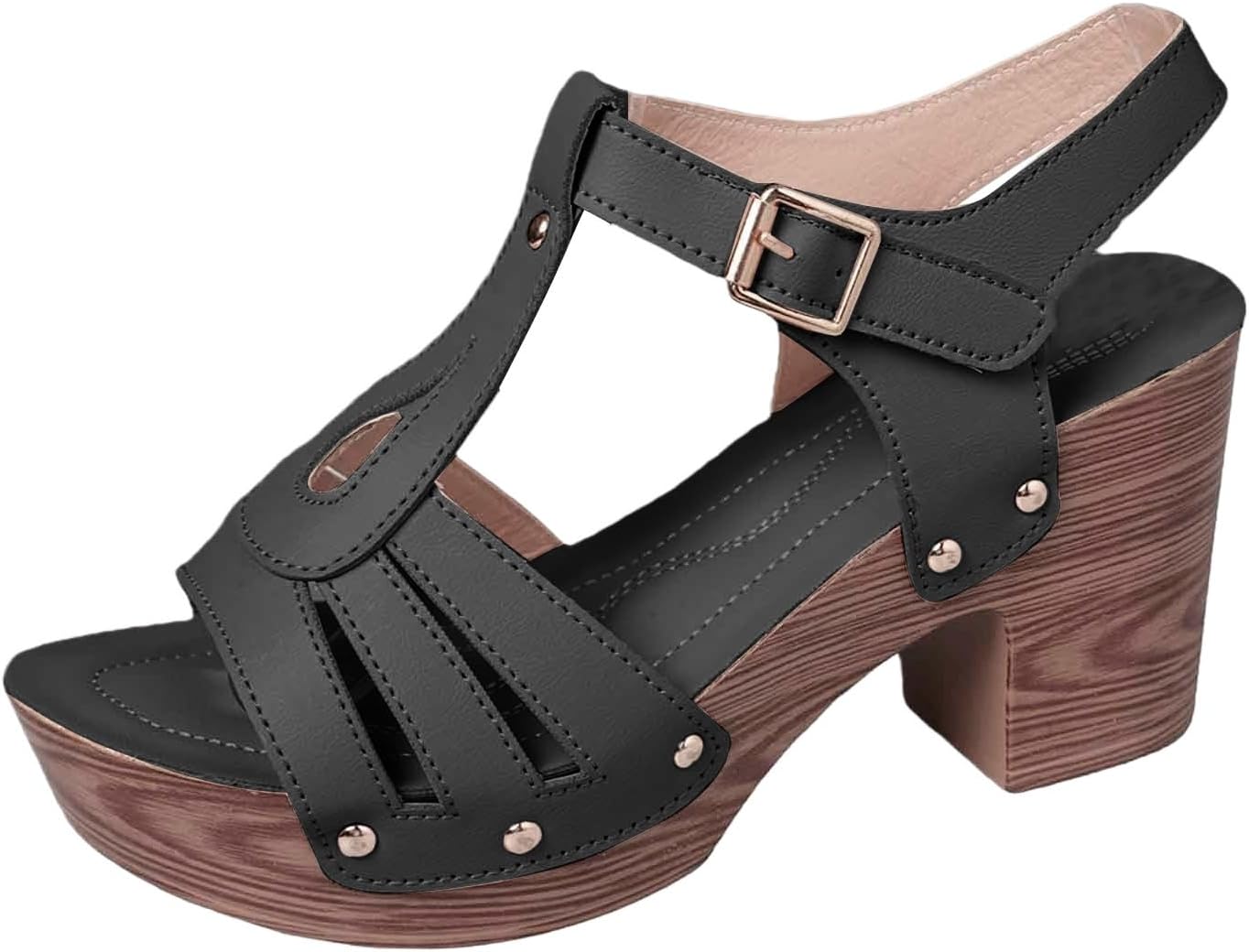 

Женские платформенные босоножки с удобным ремешком на щиколотке, открытым носком, для вечеринок и свадеб, повседневные слипоны, летние туфли на низком массивном каблуке, модные босоножки для прогулок Toumov, черный