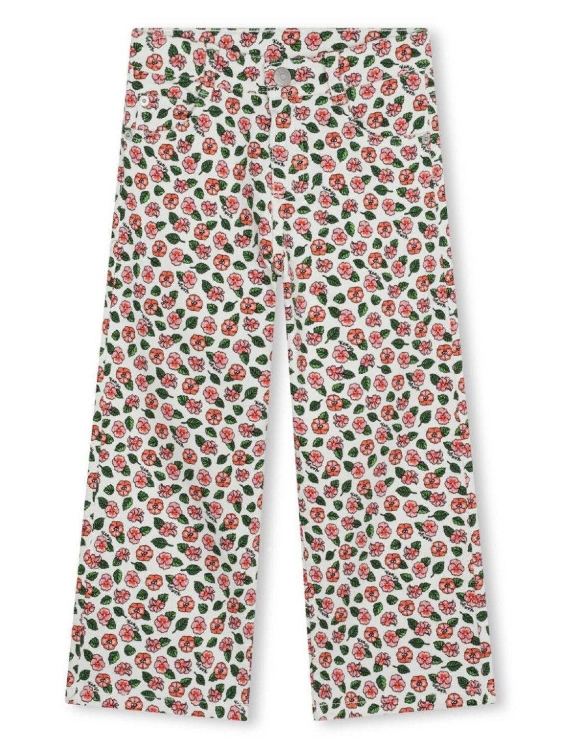 

Kenzo Kids брюки с цветочным принтом, белый