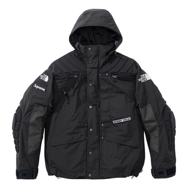 

Куртка x the north face steep tech apogee jacket 'black white' Supreme, черный