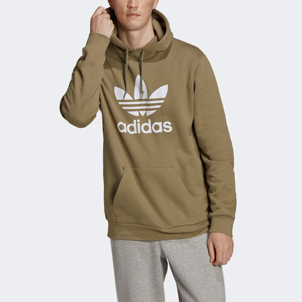 Толстовка Men's adidas originals Trefoil Hoody Large Logo Printing Sports Green, зеленый — фото 3