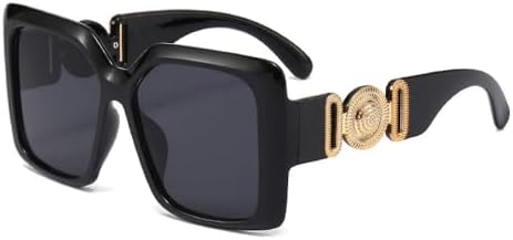 

Популярные квадратные солнцезащитные очки для женщин, ретро-очки для мужчин, модные солнцезащитные очки для путешествий, женские солнцезащитные очки UV400 MTZJH, Black