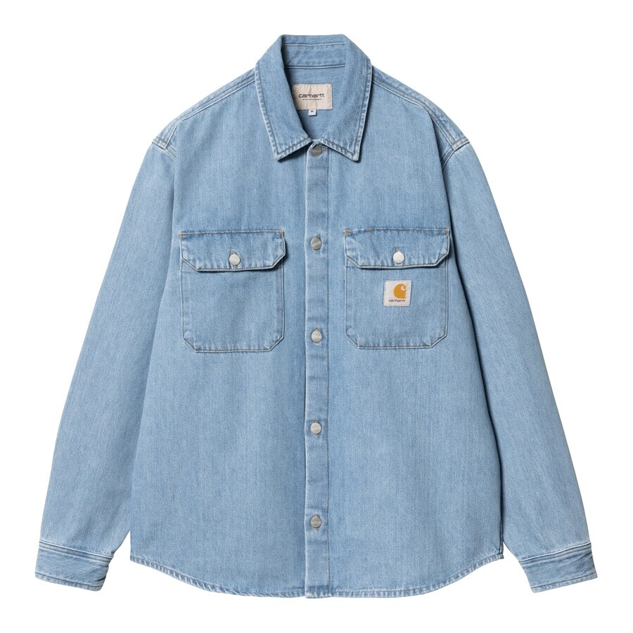 

Повседневная рубашка Carhartt WIP Regular fit Button Up Shirt Harvey Shirt Jacket, синий