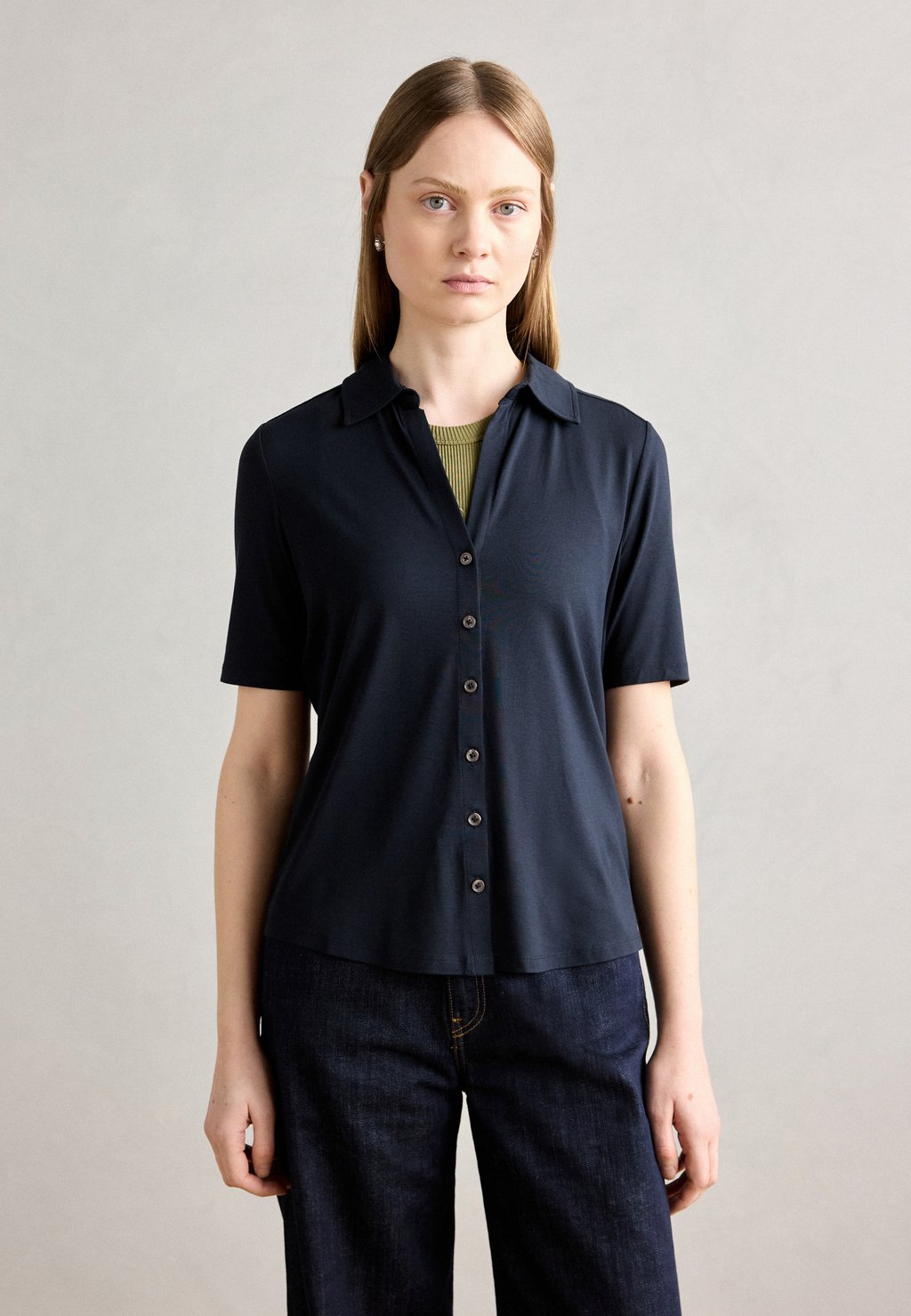 

Блузка на пуговицах SHORT SLEEVE Marc O'Polo, темно-синий