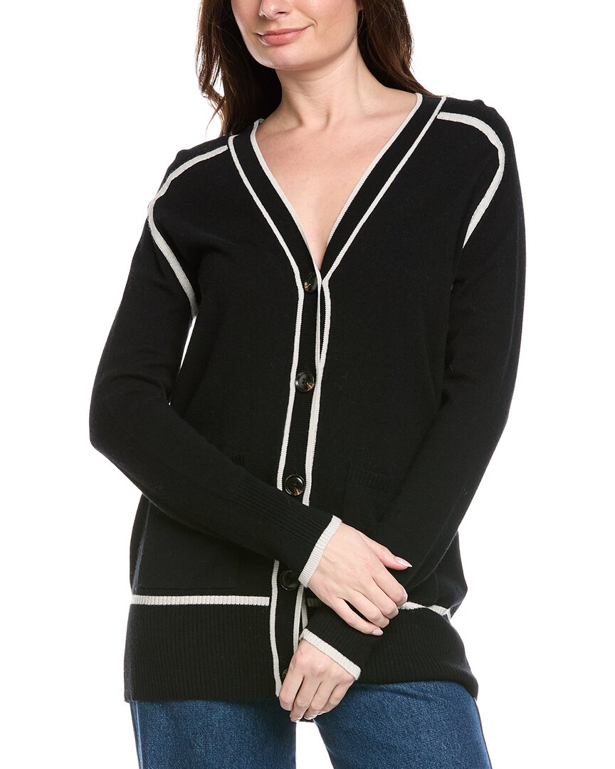 

Кардиган Reiss Abi из смеси шерсти и кашемира с цветовыми блоками, black/stone