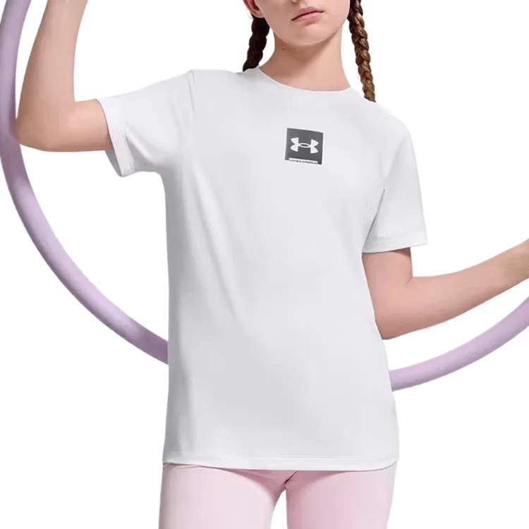 Футболка детская белая Under Armour — фото 3