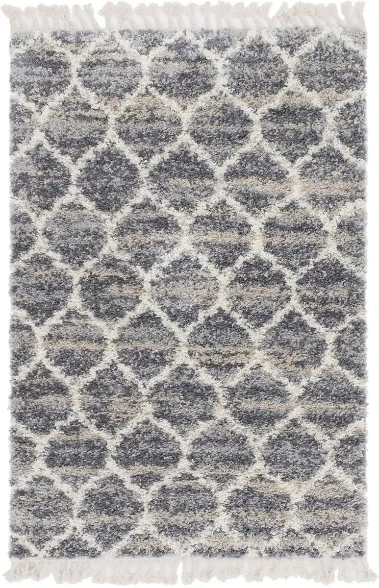

Myflair Furniture & Accessories Ковер с глубоким ворсом "Top Shag", прямоугольный, тканый, в крапинку, мягкий и уютный, с бахромой Myflair Möbel & Accessoires 155х244 см, серый/слоновая кость