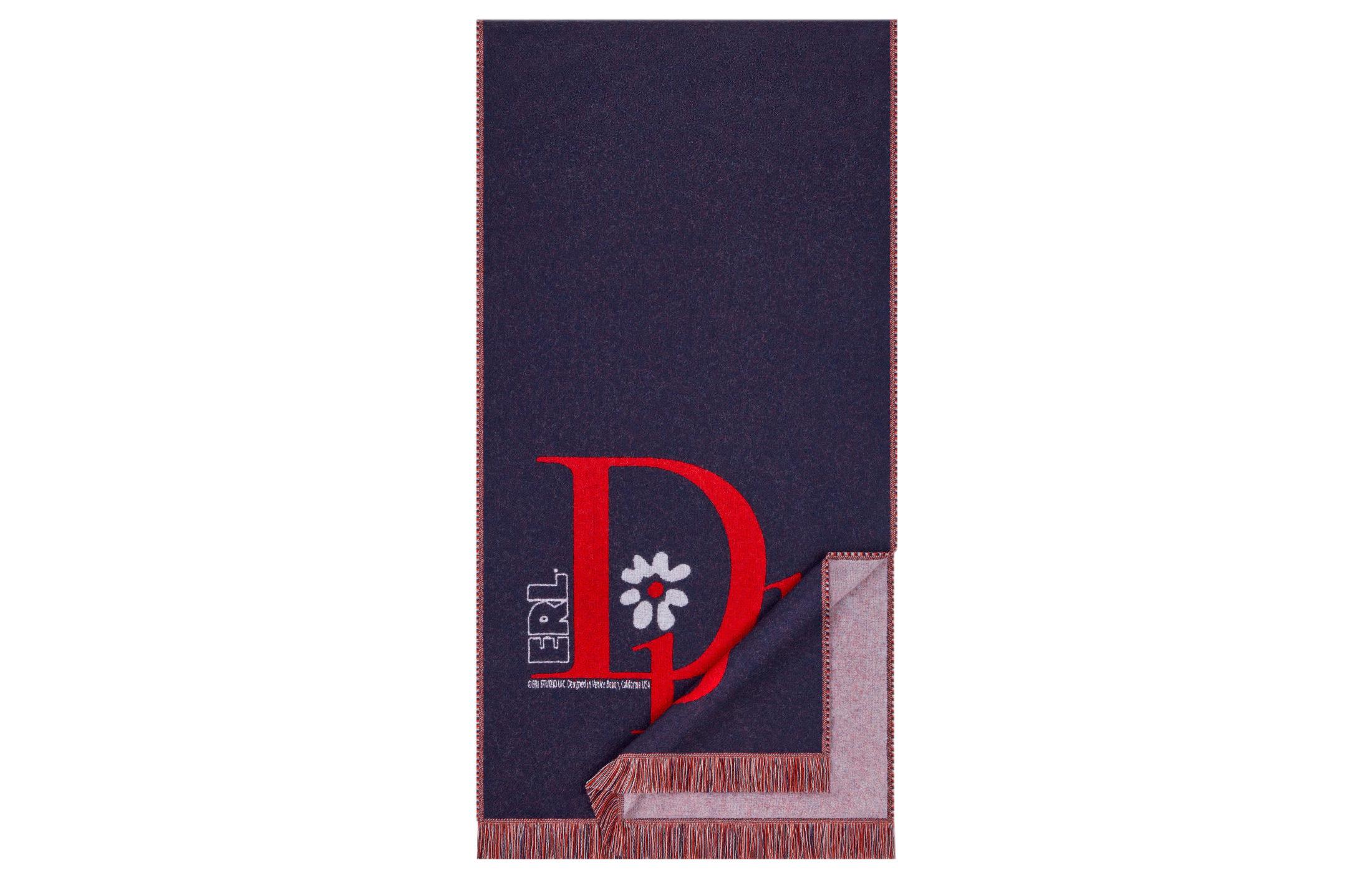 

DIOR Вязаный шарф мужской синий, Blue