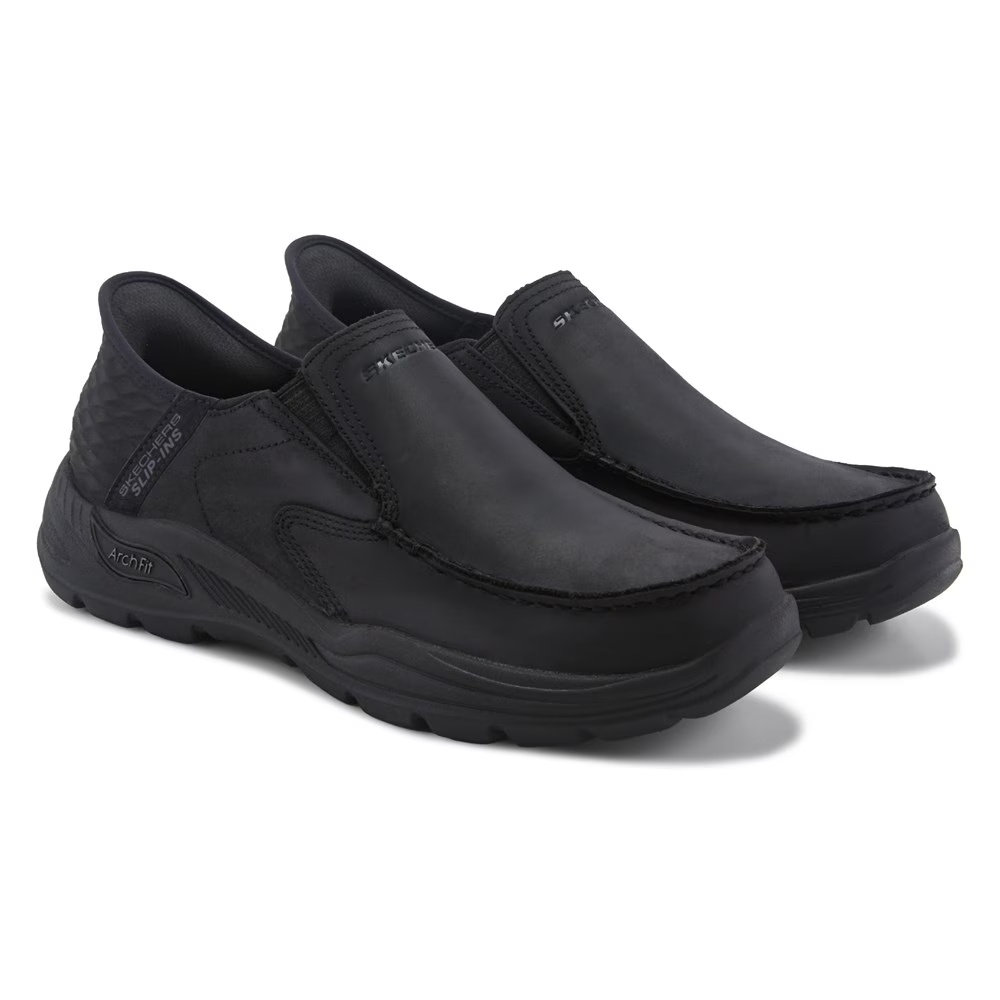 

Кожаные туфли без шнуровки с арочной поддержкой Skechers Slip-Ins Arch Fit Motley, черный