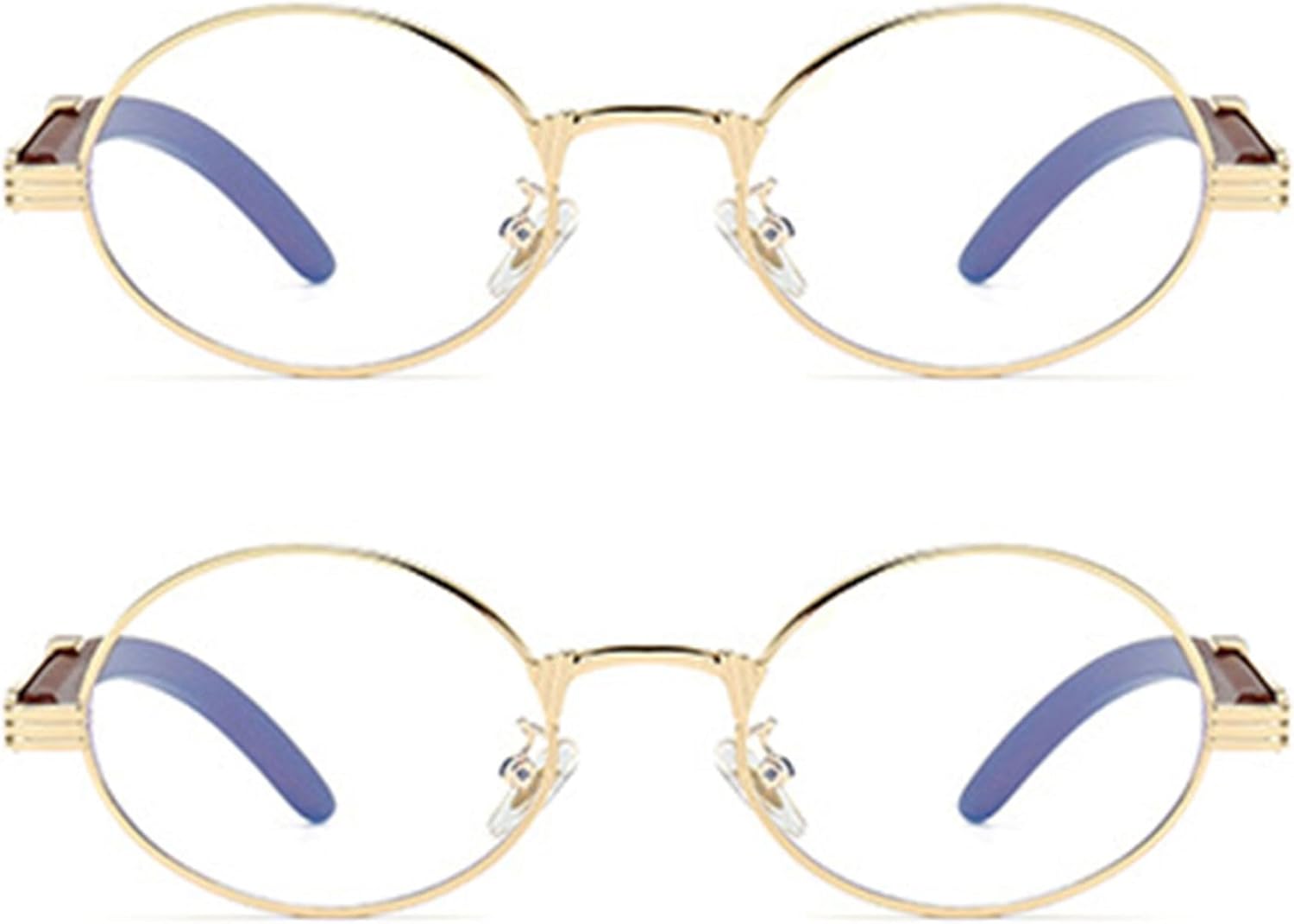 

Винтажные круглые солнцезащитные очки без поляризации, унисекс, ретро, ​​металлические круглые солнцезащитные очки с тонированными линзами для женщин и мужчин ALKAHE, 2 Pack Gold Frame Clear Lens