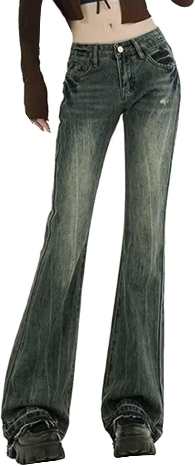 

Женские мешковатые джинсы Vintage Wide Leg Denim Pants Casual Loose Fit High Waist