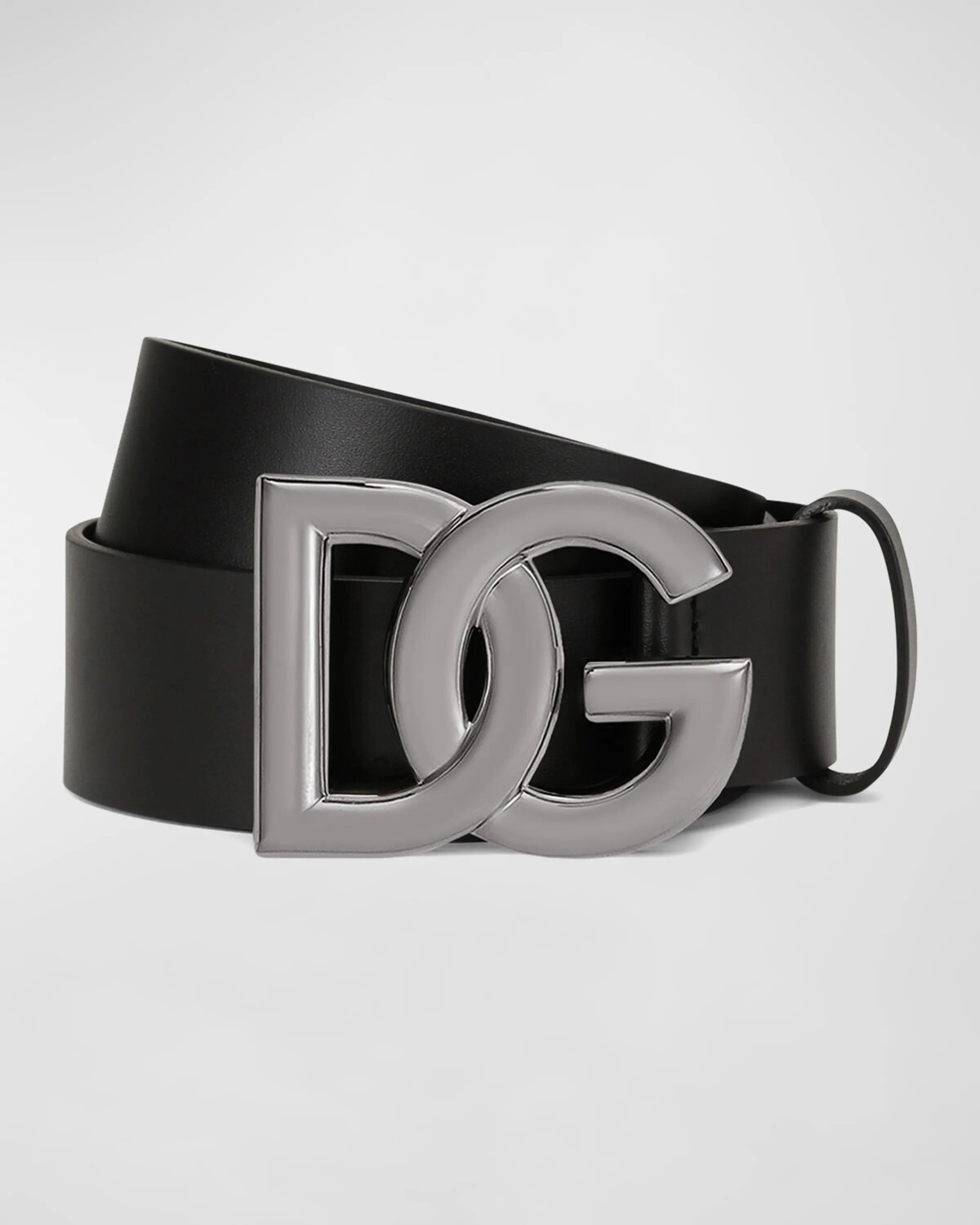 

Мужской кожаный ремень с пряжкой и логотипом DG Dolce&Gabbana, цвет Black