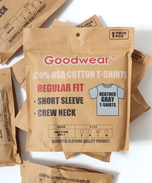 

Футболка мужская и женская, хлопок, круглый вырез, короткий рукав Goodwear USA, серый