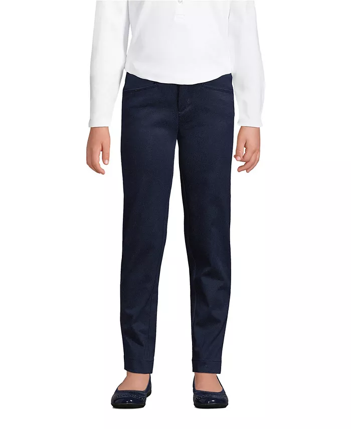 

Брюки чинос для девушек Slim Fit с эффектом стрейч Lands' End, синий