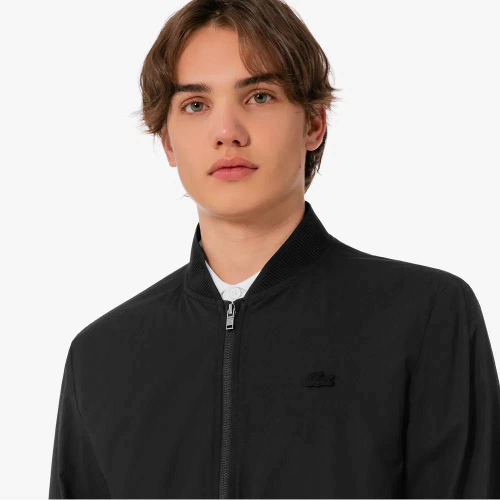 Мужская летняя куртка-бомбер Lacoste чёрная — фото 2