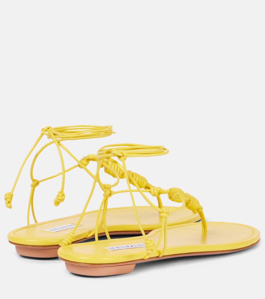 сандалии на ремешках из кожи oaxaca Aquazzura, Lemonade — фото 2