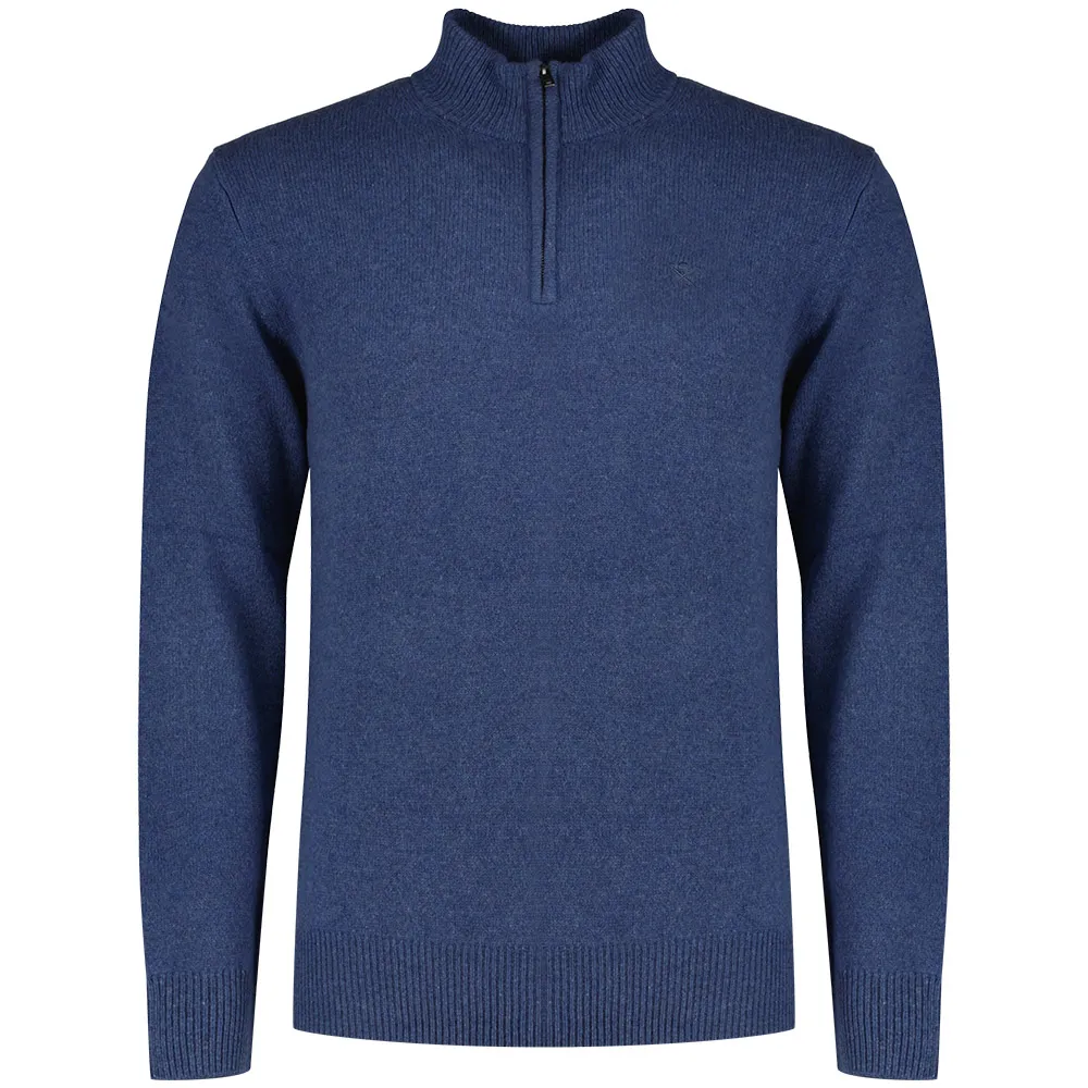 

Свитер Hackett Lambswool half zip, синий