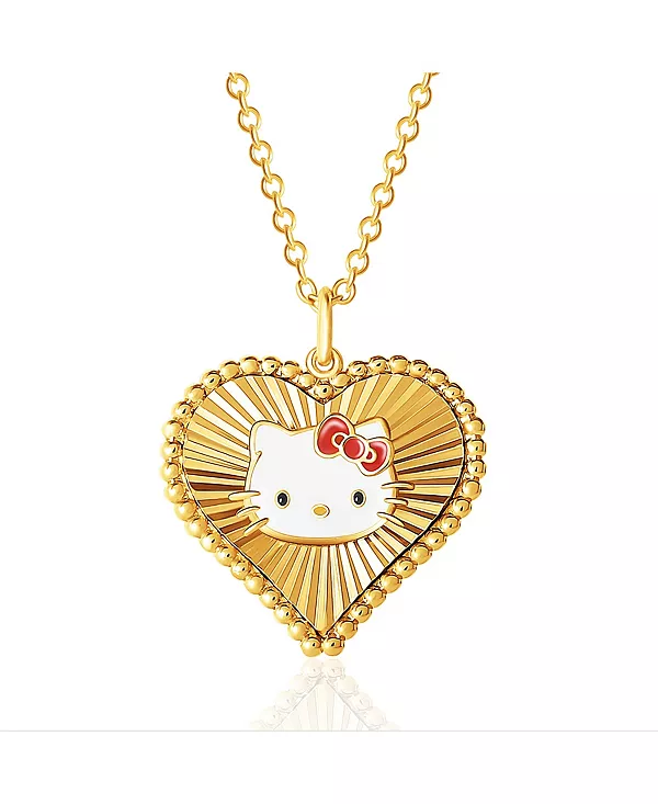 

Женское ожерелье Sanrio с подвеской в виде звездного сердца, 18 дюймов — подлинное, официально лицензированное Hello Kitty, gold