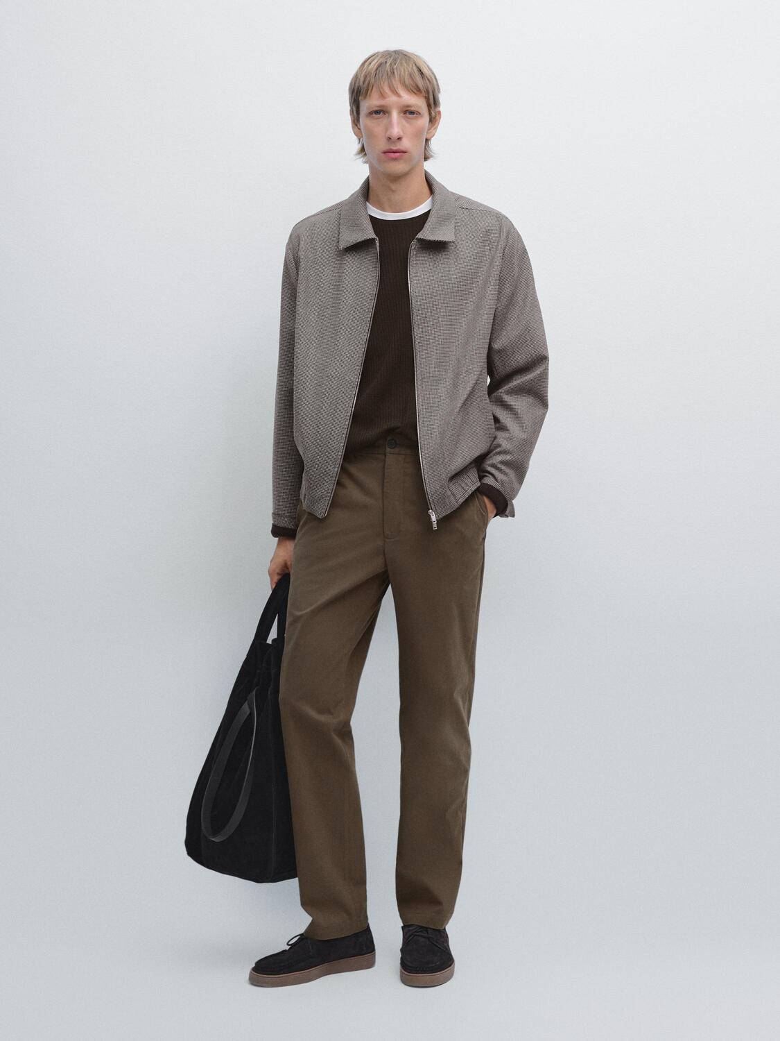 

Брюки-Джоггеры из хлопковой смеси Massimo Dutti, коричневый