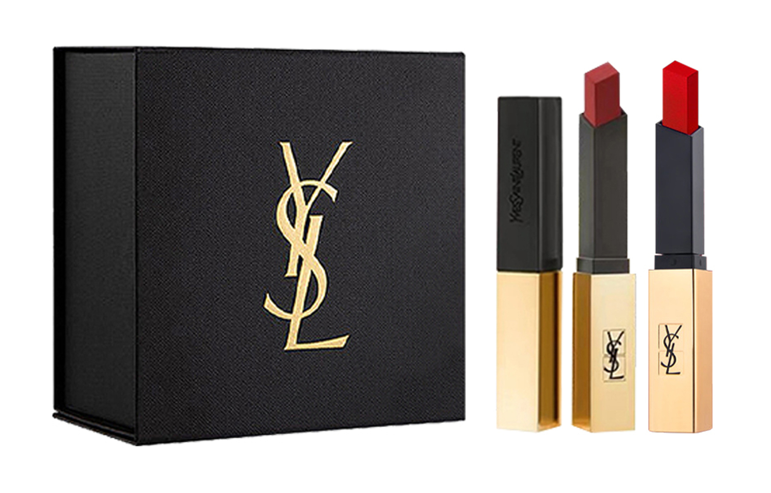 

SAINT LAURENT Маленький золотой слиток помада 2 шт подарочная упаковка натуральный нюдовый макияж 2,2 г*2