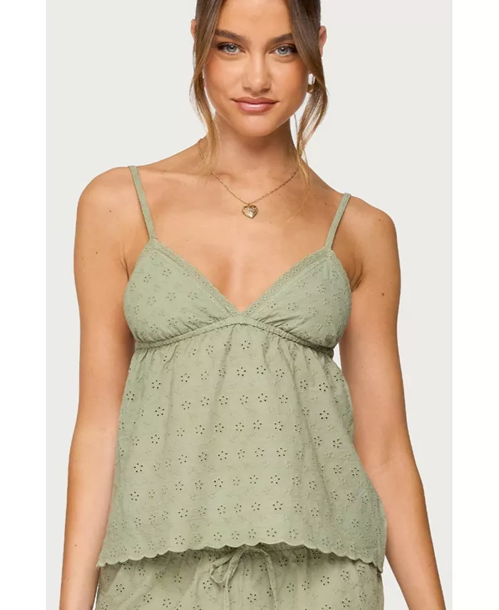 

Женский топ-бэби-долл Talula с люверсами Edikted, зеленый