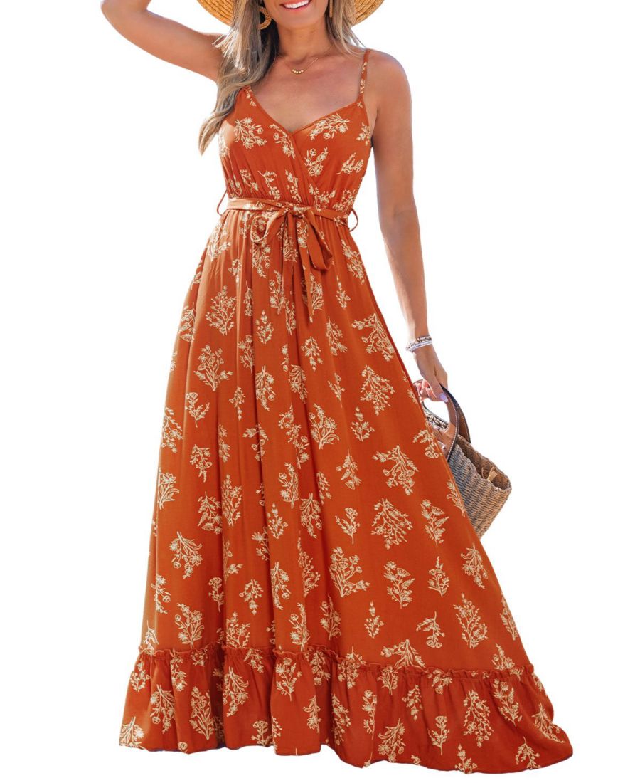 

Женское пляжное платье макси с изящным декором и беззаботной любовью Cupshe, Orange