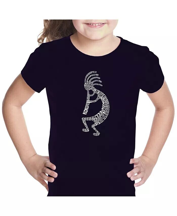 

Футболка с рисунком Word Art для девочек - Kokopelli La Pop Art, черный