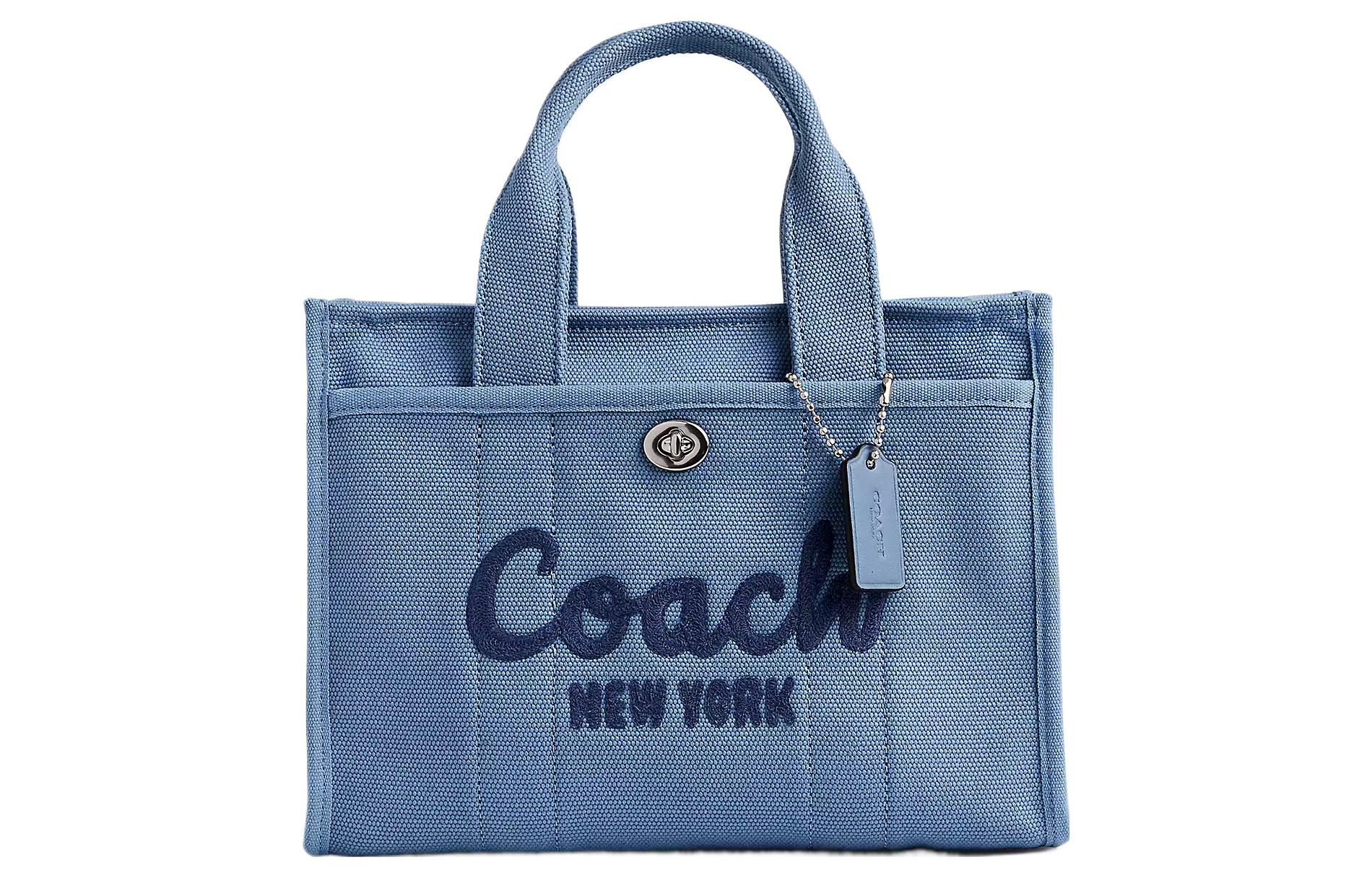 

Сумка-шоппер из парусины с карманами, средний размер, женская, серебристый и шиферно-синий COACH