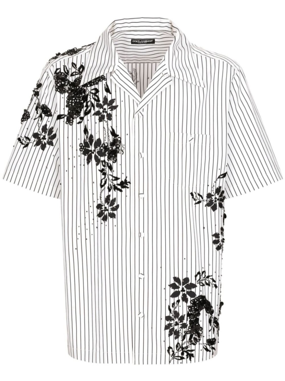 

Dolce & Gabbana полосатая рубашка с цветочным принтом, белый