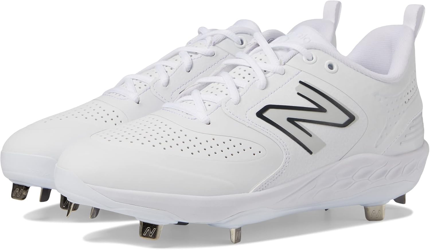 Бейсбольные кроссовки New Balance Fresh Foam X 3000 V6 для мужчин, металлические, White/Castlerock