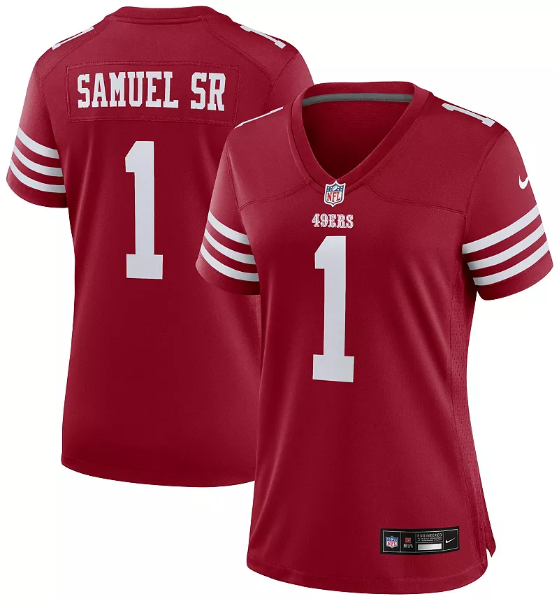 

Женская красная игровая майка Nike San Francisco 49ers Deebo Samuel #1