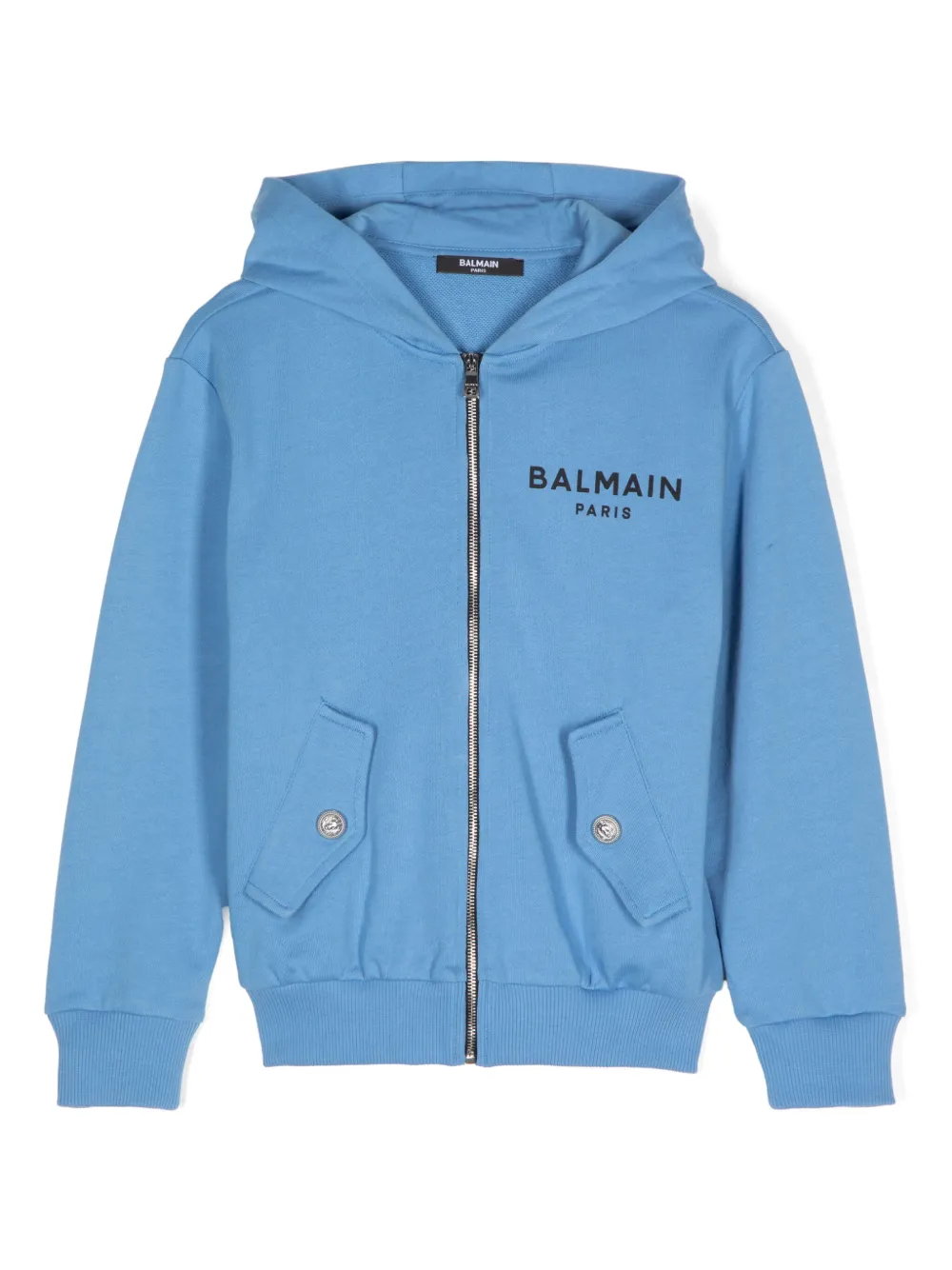

Худи на молнии с логотипом Balmain Kids, синий