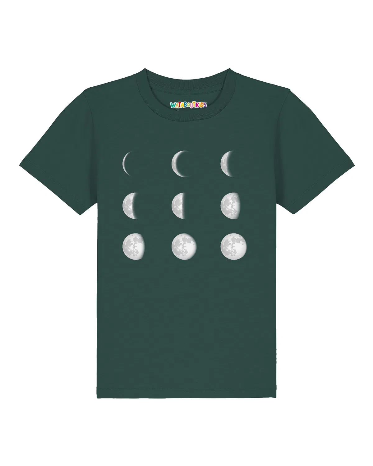 Футболка с лунными фазами Wat? Apparel, темно-зеленый — фото 2