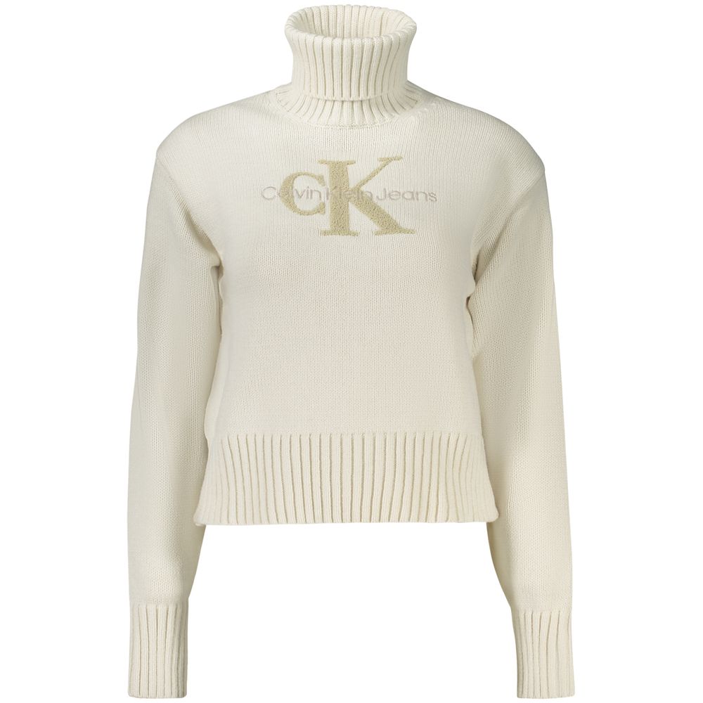 

Белый хлопковый женский свитер Calvin Klein