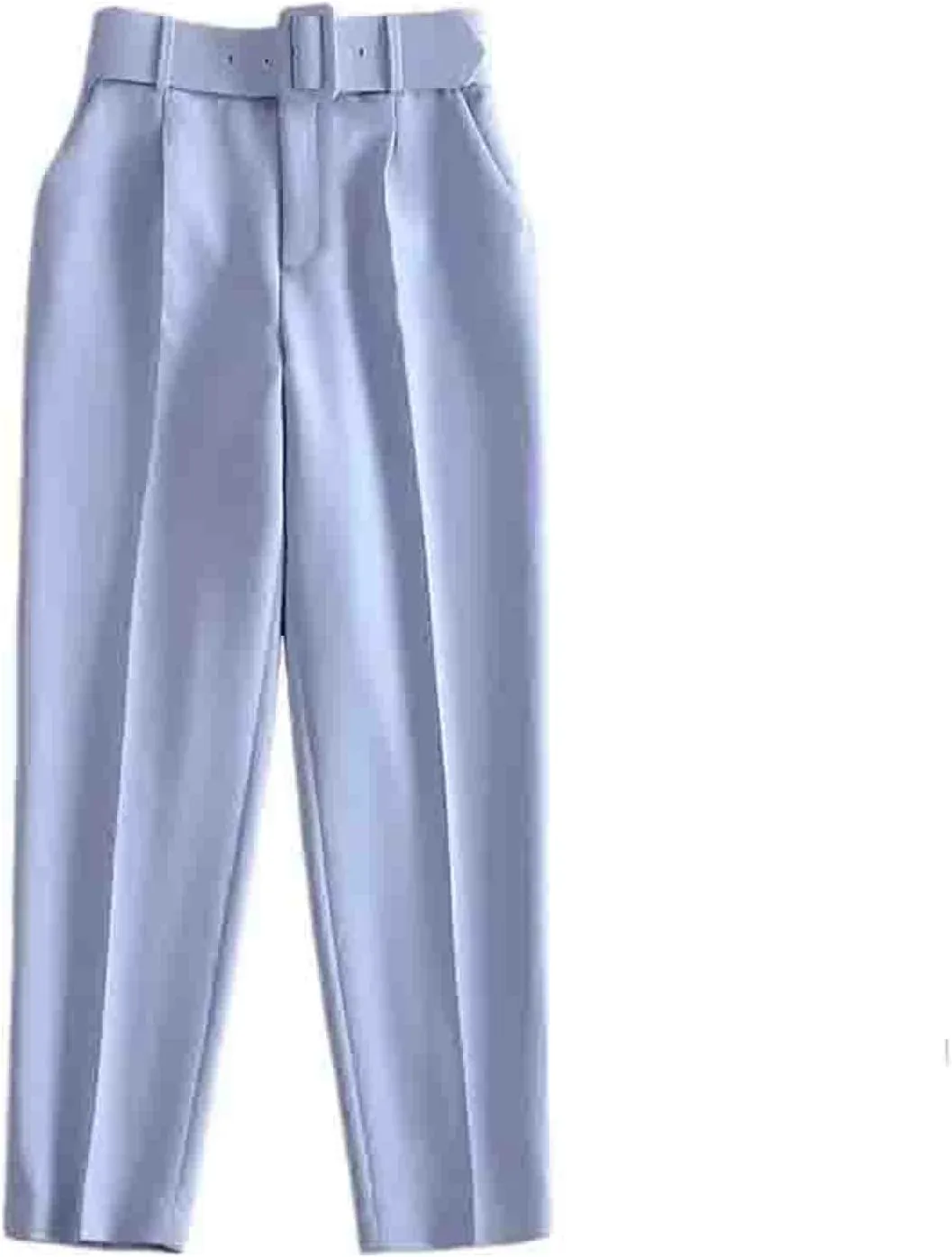 Брюки для женщин Work High Waisted, деловые повседневные брюки Business Casual, Slim Fit, прямые, однотонные, с поясом Generic, синий — фото 2