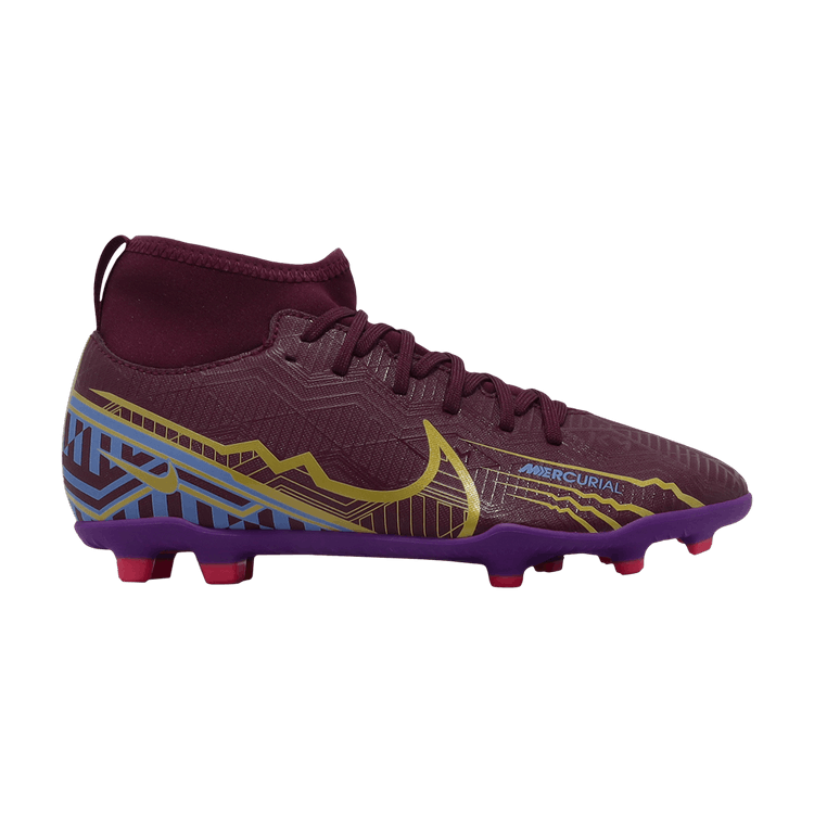 

Бутсы Nike Kylian Mbappé x Mercurial Superfly 9 Club FG MG GS 'Dark Beetroot', красный