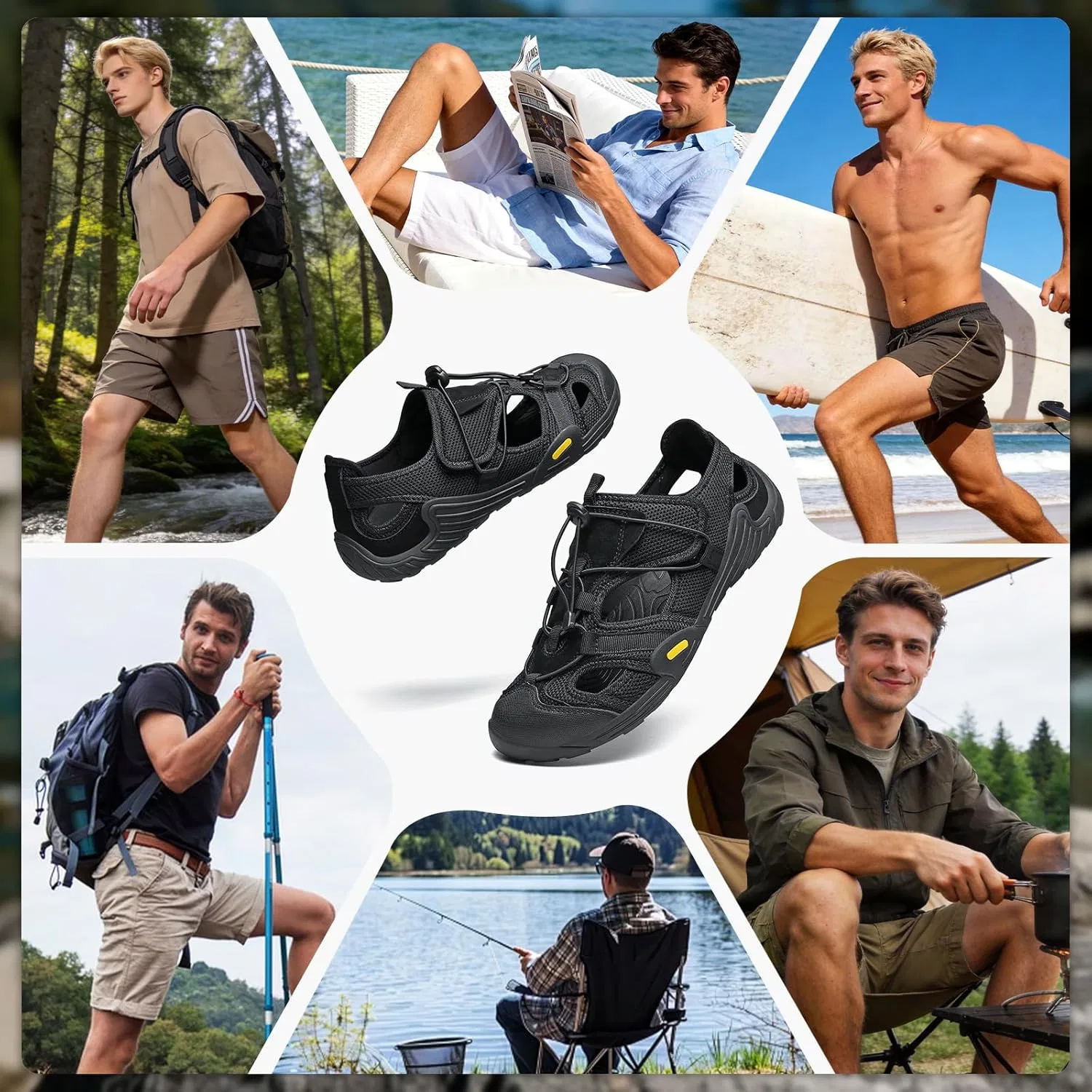 Спортивные сандалии водонепроницаемые ziitop Allblack — фото 2